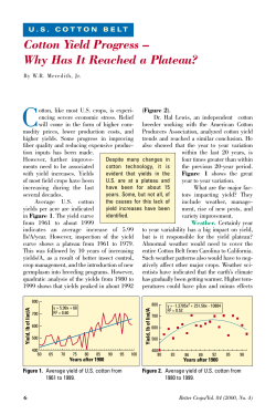 Cotton Yield Progress - Why Has It Reached a Plateau? (U.S. Cotton