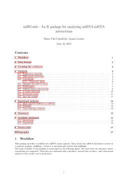 miRComb - An R package for analyzing miRNA