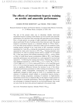 The effects of intermittent hypoxic training on aerobic and