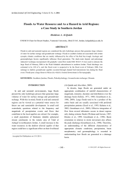 Floods As Water Resource and As a Hazard in Arid Regions: a Case