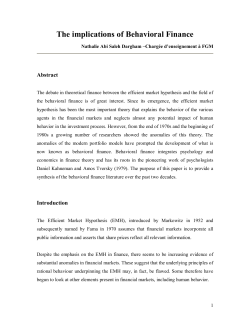 A review of the Behavioral Finance