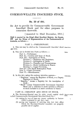 commonwealth inscribed stock. - Federal Register of Legislation