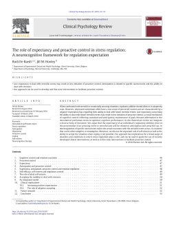 The role of expectancy and proactive control in stress regulation: A