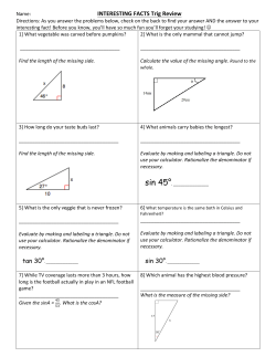 INTERESTING FACTS Trig Review
