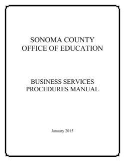 SCOE Business Services Procedures Manual