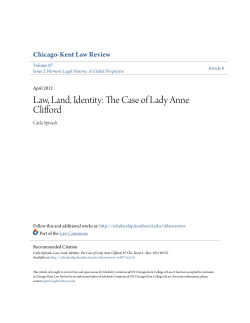 Law, Land, Identity: The Case of Lady Anne Clifford