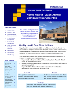 Noyes Health - 2016 Annual Community Service Plan