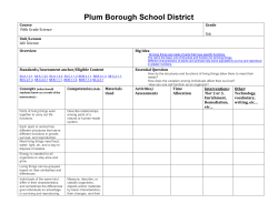 Grade 5 Science Curriculum - Plum Borough School District