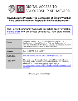 Revolutionizing Property: The Confiscation of &Eacute;migr&eacute; Wealth in