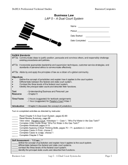 Business Law LAP 5 &ndash; A Dual Court System