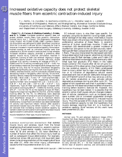 Increased oxidative capacity does not protect skeletal muscle fibers