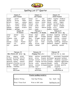 Third Quarter Spelling List