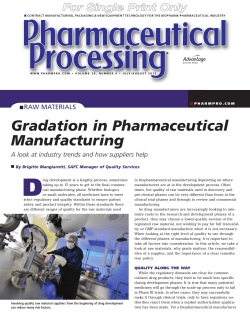 Gradation in Pharmaceutical Manufacturing - Sigma