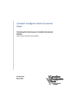 Protecting the Food Insecure in Volatile International Markets
