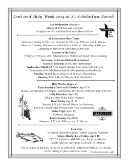 Lent and Holy Week 2014 at St. Scholastica Parish