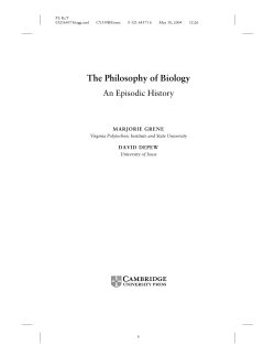 The Philosophy of Biology - Assets