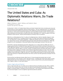 The United States and Cuba: As Diplomatic