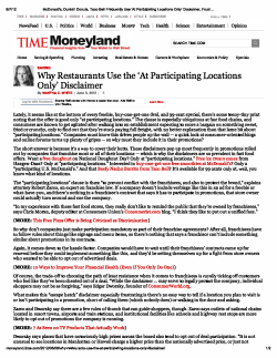 Print - McDonald`s, Dunkin` Donuts, Taco Bell Frequently Use `At