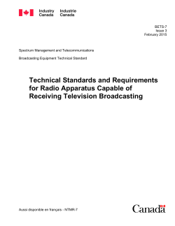 Technical Standards and Requirements for Radio Apparatus