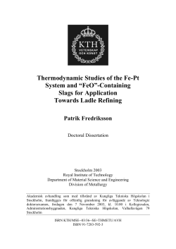 Thermodynamic Studies of the Fe-Pt System and &ldquo;FeO