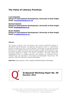 The Value of Literacy Practices Q-Squared