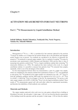 ACTIVATION MEASUREMENTS FOR FAST NEUTRONS