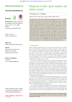 sperm numbers and embryo survival