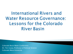 International Rivers and Water Resource Governance: Lessons for