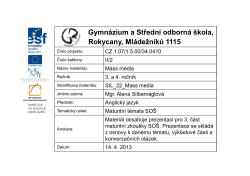 Mass media - Gymn&aacute;zium Rokycany