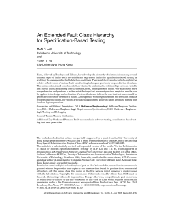 An Extended Fault Class Hierarchy for Specification