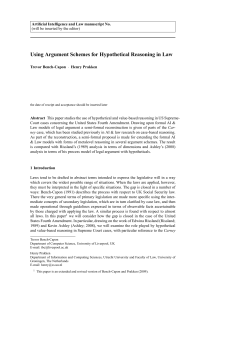Using Argument Schemes for Hypothetical Reasoning in Law