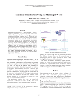 Sentiment Classification Using the Meaning of