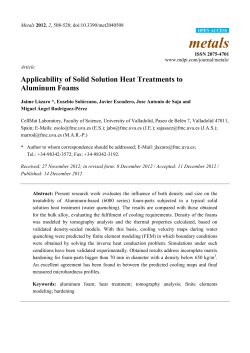 Applicability of Solid Solution Heat Treatments to Aluminum Foams