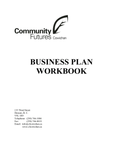 business plan workbook - Community Futures Cowichan