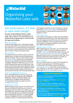 Organising your WaterAid cake sale