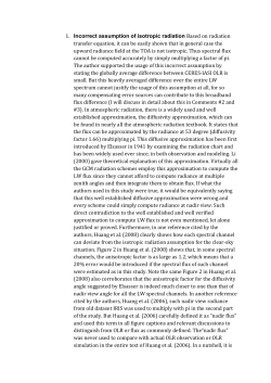 1. Incorrect assumption of isotropic radiation Based on radiation