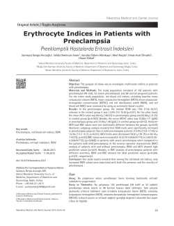 Erythrocyte Indices in Patients with Preeclampsia