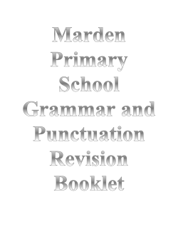 SPAG revision booklet - Marden Primary School