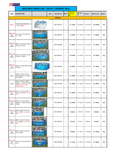 bestway price list - as at 1 august 2016