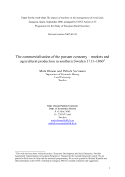 The commercialisation of the peasant economy &ndash; markets and