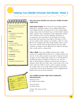 Helping Your Middle Schooler Get Ready: Week 3