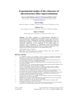 Experimental studies of the coherence of
