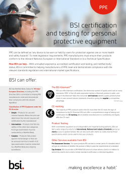 BSI certification and testing for personal protective equipment