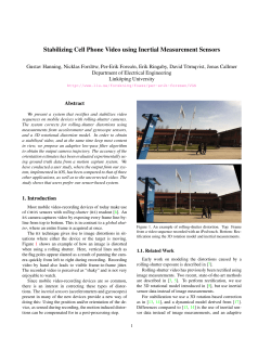 Stabilizing Cell Phone Video using Inertial Measurement - ISY