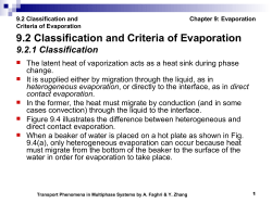 Classification and Criteria of Evaporation - Thermal