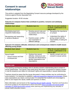 Consent in sexual relationships