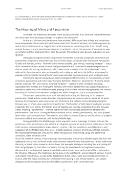 The Meaning of Mime and Pantomime