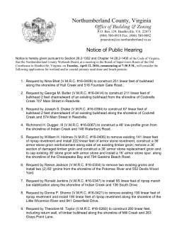 Notice of Public Hearing listed