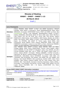 Minutes of Meeting - European Helicopter Operators Committee
