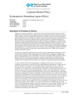 Corporate Medical Policy Erythropoiesis-Stimulating